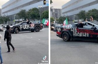 Anti-ICE Cybertruck Makes Wild Look at L.A. P...